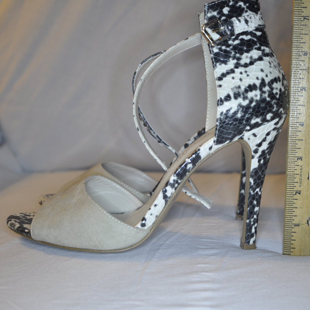 Aldo snakeskin pattern strappy open toe heels